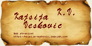 Kajsija Vesković vizit kartica